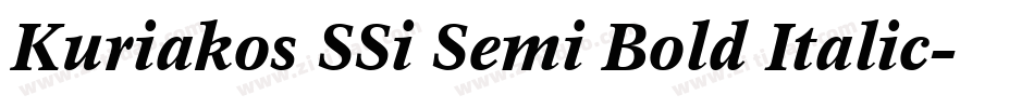 Kuriakos SSi Semi Bold Italic字体转换
